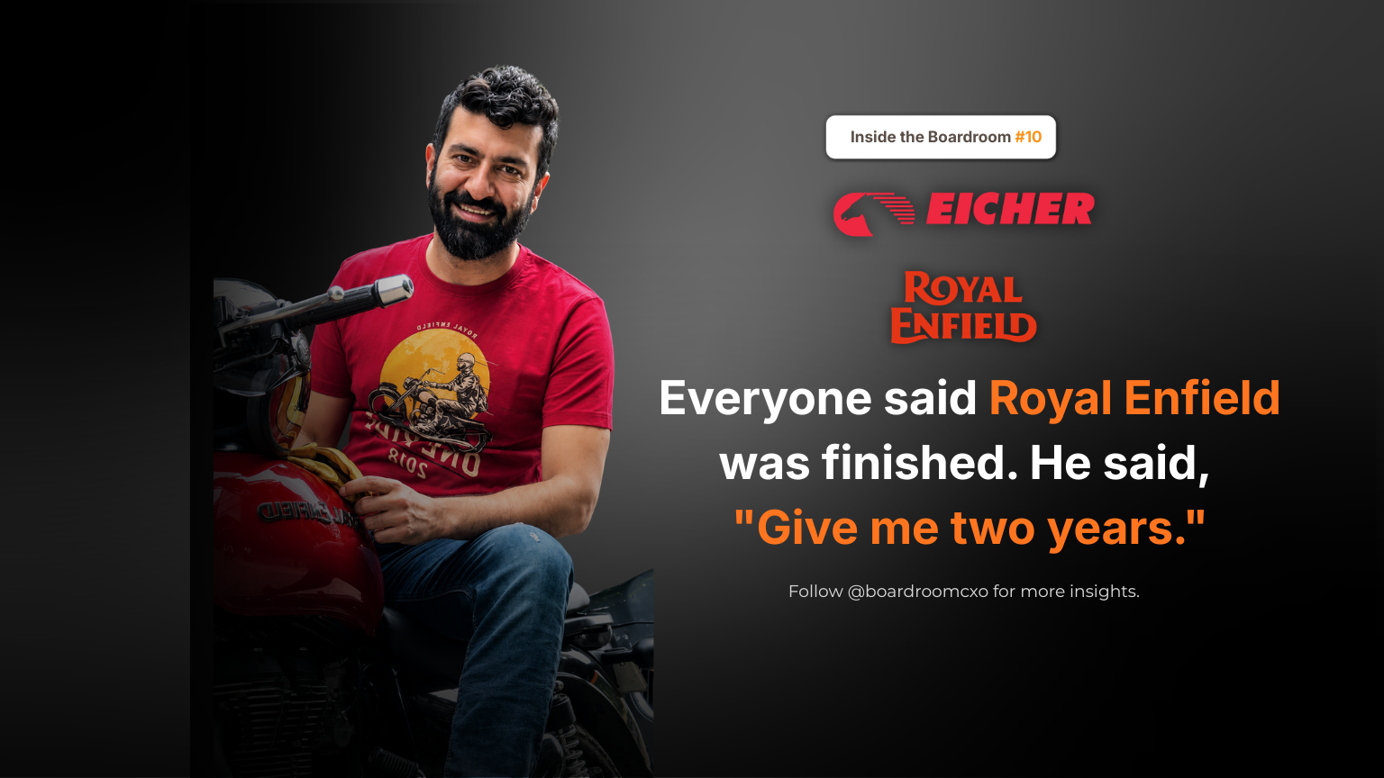Siddhartha Lal, who took charge of Royal Enfield in 2000 at age 26 and turned it into the motorcycle Eicher Motors sold over ten lakh units of in FY25